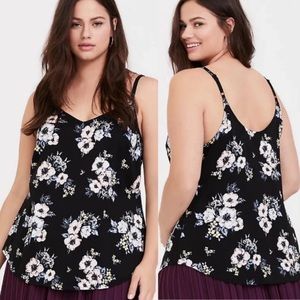 TORRID AVA BLACK FLORAL CHALLIS CAMI